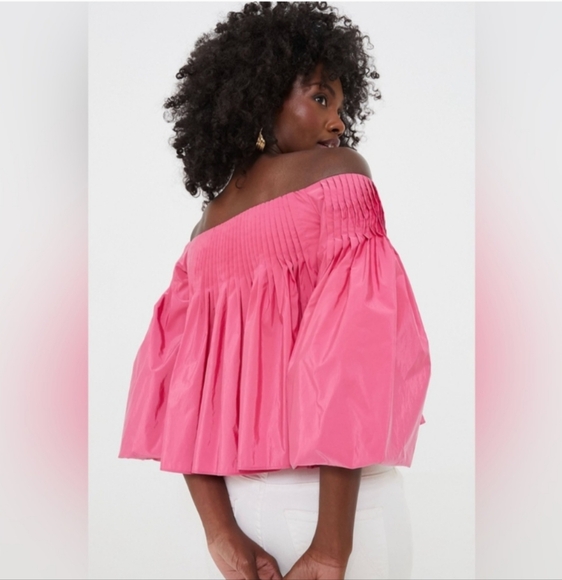 Hyacinth House by Tuckernuck Bright Pink Pleated Portia Top Size XL NWT! - Picture 3 of 12